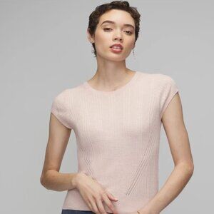 NWT WHBM Cashmere Blend Short Sleeve Crewneck Size S